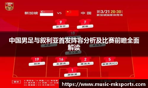 中国男足与叙利亚首发阵容分析及比赛前瞻全面解读